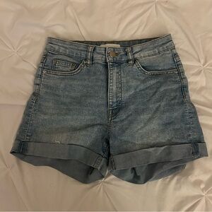h&m blue denim shorts
